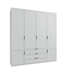 Шкаф распашной Нордик - 4, белый