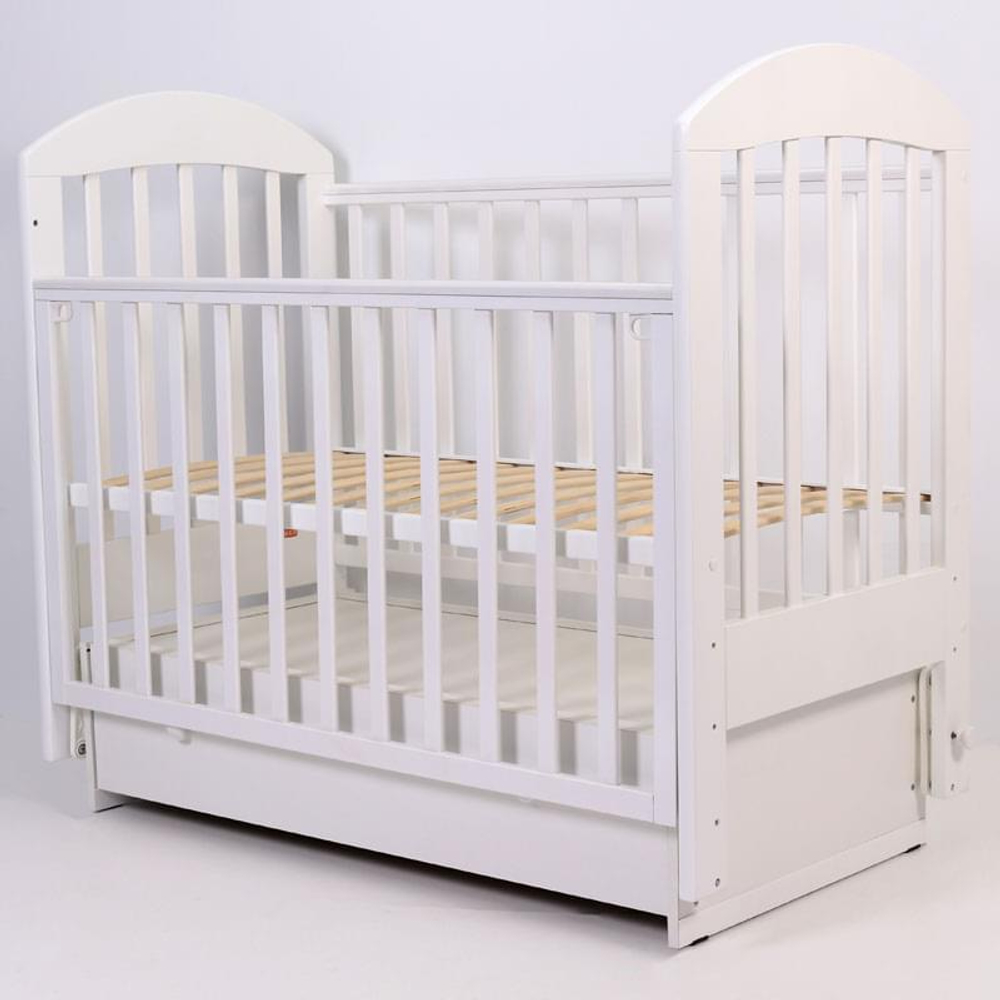 Кроватка детская Топотушки Дарина 6 маятник, белая