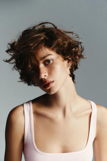 ZARA ТОП С КВАДРАТНЫМ ВЫРЕЗОМ, РОЗОВЫЙ