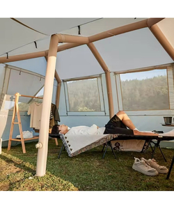 Палатка Naturehike Village 8.5 AIR 4-местная, надувной каркас, бело-коричневая