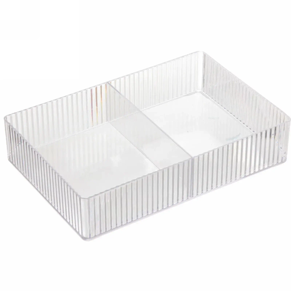 Органайзер - контейнер для хранения «ЭДЭЛЬ», прозрачный, два отделения, 25*17*5см