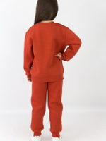 Свитшот из футера с начесом кирпичного цвета