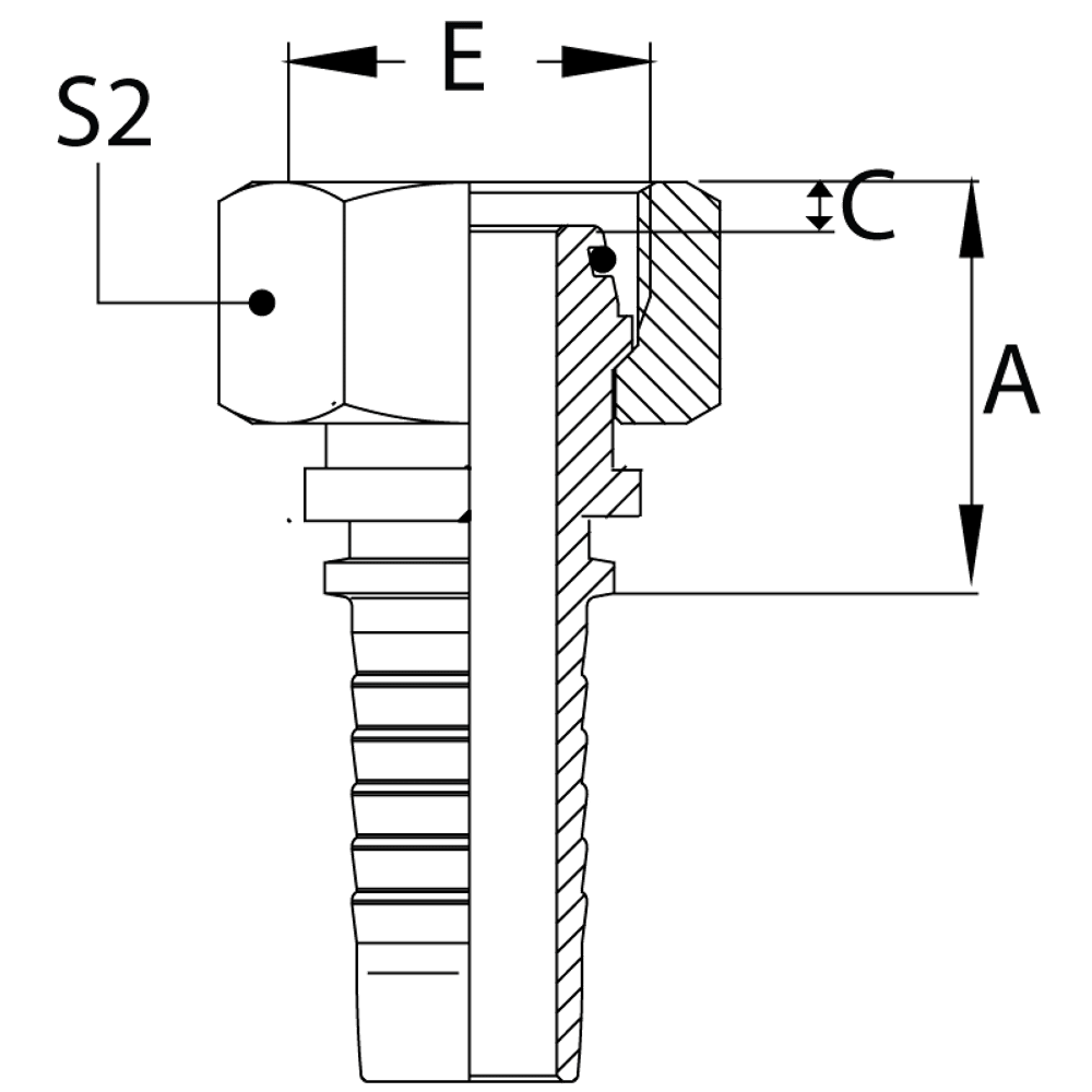 Фитинг DN 32 DKO-L (Г) 45x2 35 (накидная гайка)