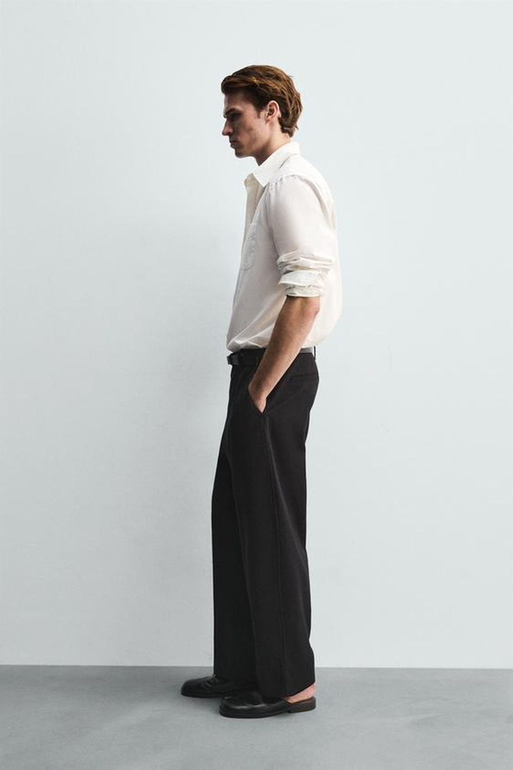 ZARA БРЮКИ-БАНАНЫ ИЗ ЛИОЦЕЛЛА И ХЛОПКА, ЧЕРНЫЙ