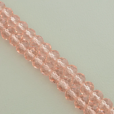Нитка Чешский хрусталь 42 см. 7,5 мм. (Без замка) - Розовая