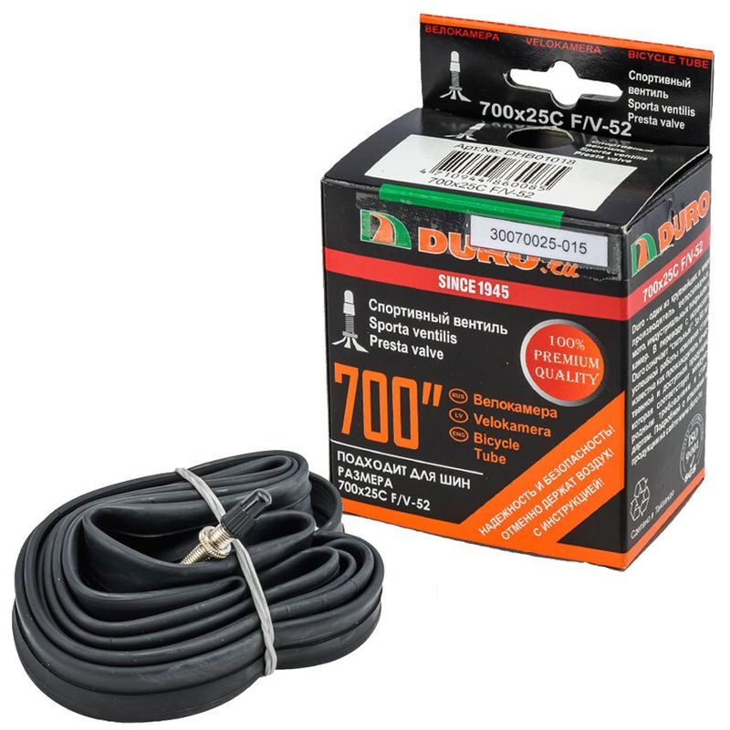 Велосипедная камера шоссейная DURO 700x25C PRESTA-52