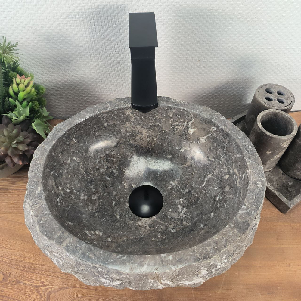 Раковина из мрамора Erozy Grey EM-64639 38*32*16 0191