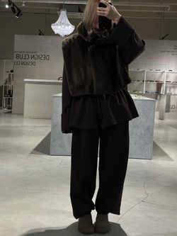 Жилет-манишка норка (горький шоколад)