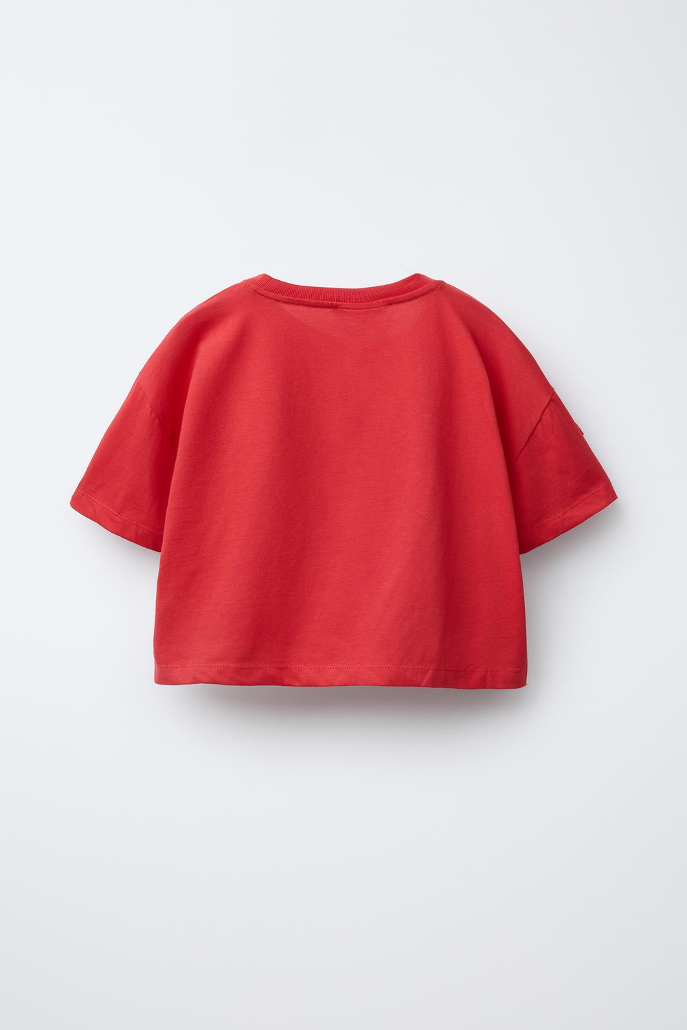 ZARA ФУТБОЛКА С ЦВЕТАМИ ИЗ КРУЖЕВА КРОШЕ, КРАСНЫЙ