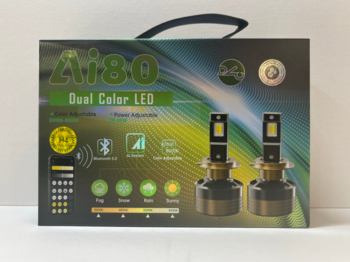 Ai80 / Светодиодные (H4) лампы, Ai80, 2-80 Вт, 12V, 3000K - 8000K (2 шт. / комплект)