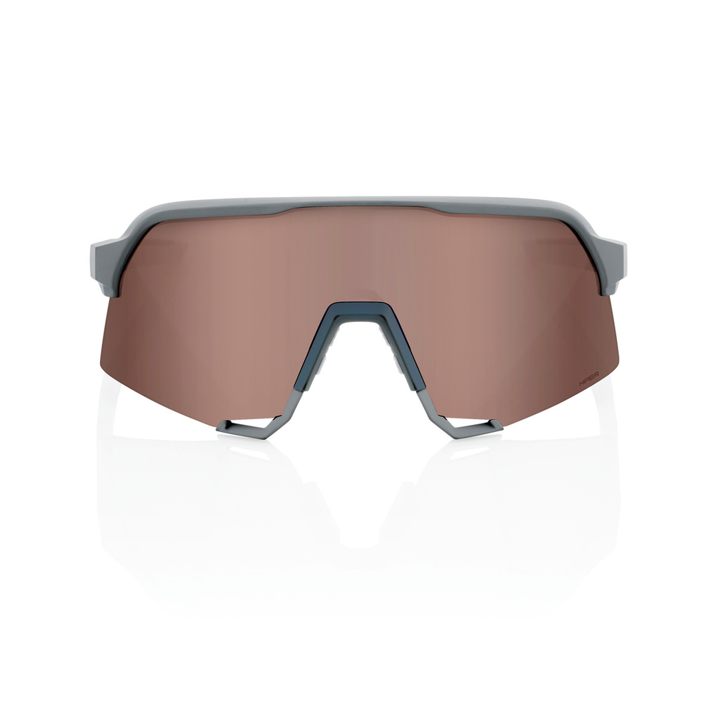 Спортивные очки с диоптриями 100% S3 / Soft Tact Stone Grey / HiPER Crimson Silver Mirror Lens