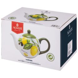 ЧАЙНИК AGNESS "ЛЕМОН ТРИ" 22,5*13,5*14,5 СМ 900 МЛ (КОР=12ШТ.)