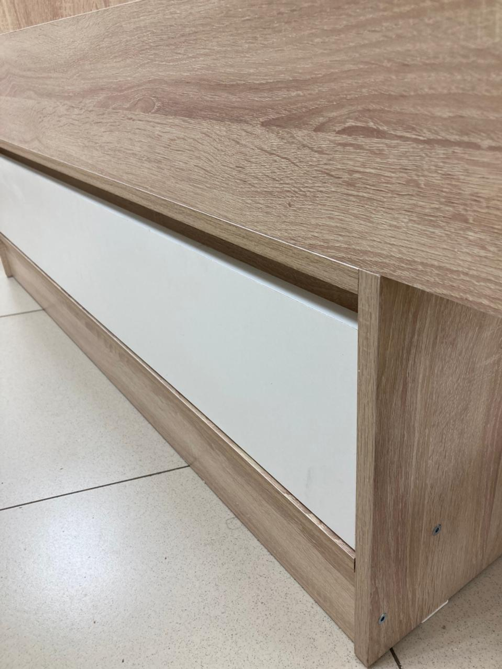 Кровать с ящиком Бруно дуб сонома/белый 900*2000