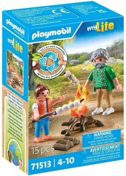 Конструктор Playmobil my Life - Дедушка, маленькая девочка и костер с зефиром - Плеймобиль 71513