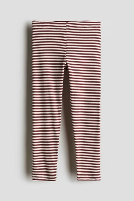H&M Трикотажные легинсы в рубчик, темно-красный
