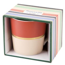 Кружка фарфоровая (глянец/матовый) "Персиковый бархат" v=390мл. (подарочная упаковка)