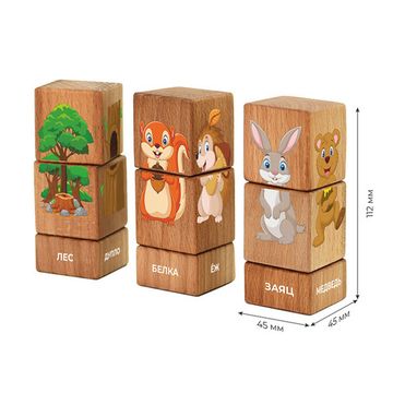 Набор кубиков на оси «Лесные животные»