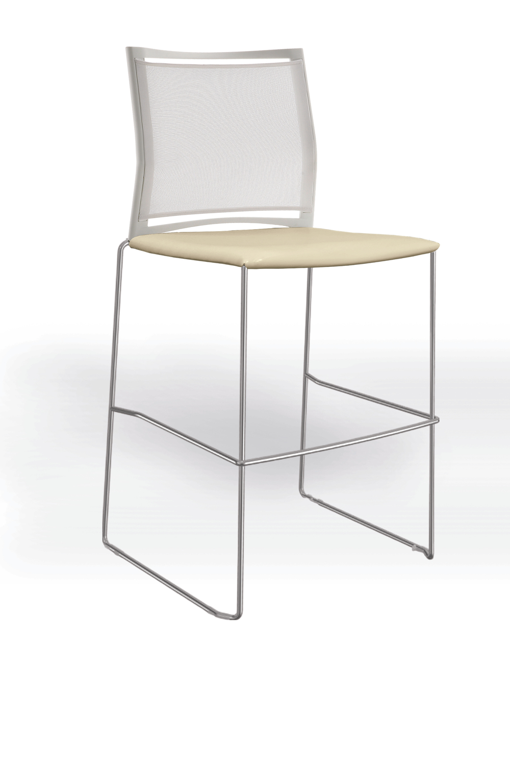 Web стул на полозьях кухонный/барный со спинкой-сеткой