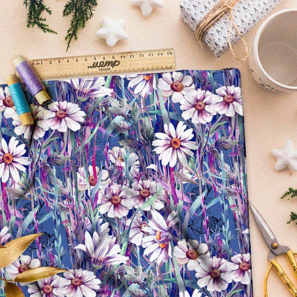 Ткань барби «белые ромашки» клод моне