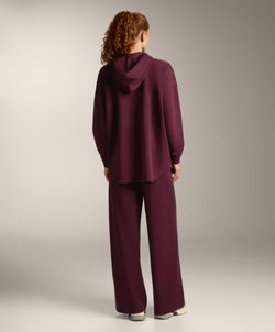 Oysho Куртка-Oversize с капюшоном из пике с хлопком, темно-гранатовый