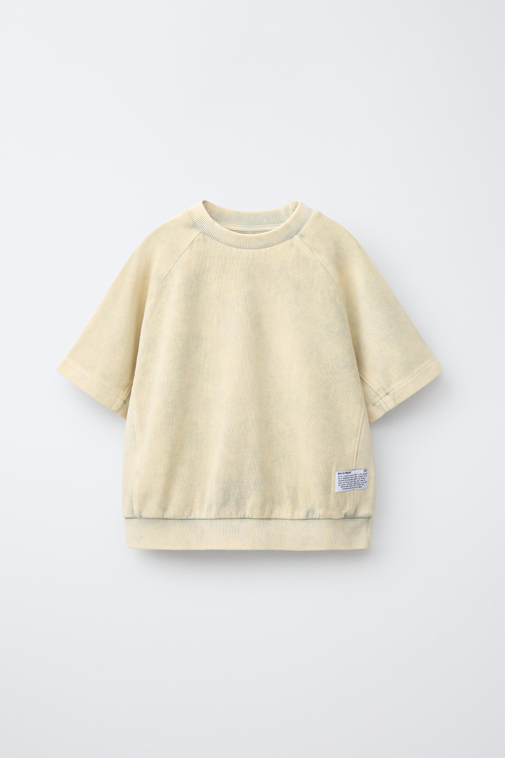 ZARA ФУТБОЛКА GARMENT DYE, ЭКРЮ