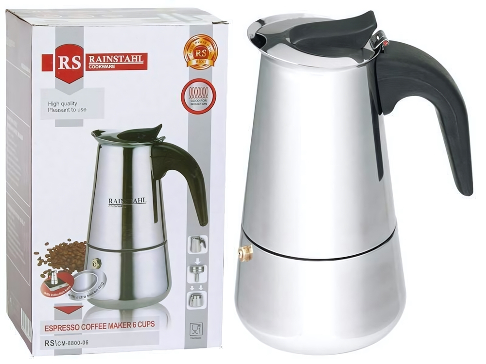 Кофеварка гейзерная на 9 чашек 450мл нерж