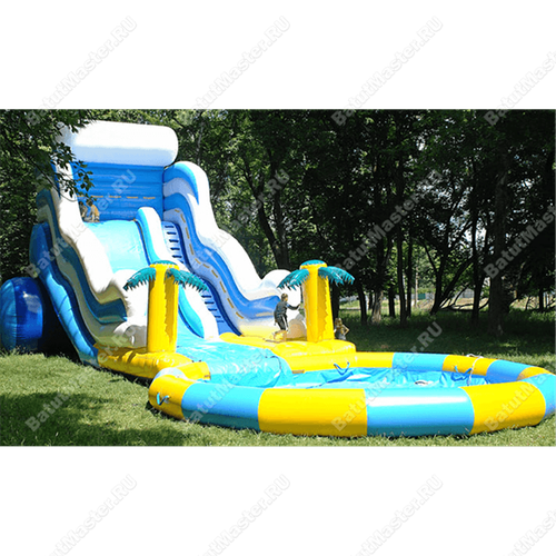 Надувная водная горка с бассейном «Пляжный оазис», 17*6*7 м