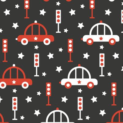 Buy kids fabric police car black