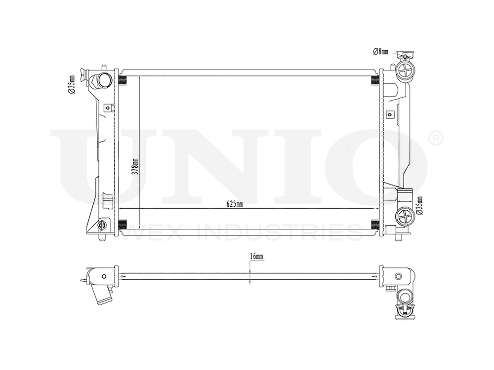 Радиатор охлаждения двигателя UNIO RAD-10054