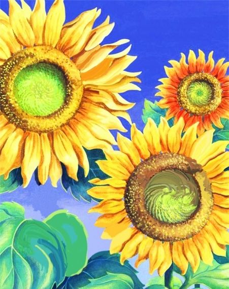 Подсолнухи- алмазная картина, M020