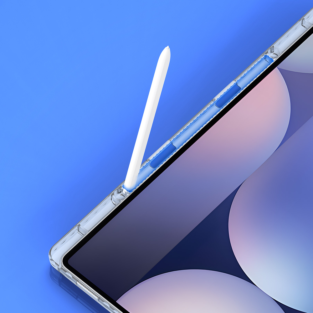 Чехол книжка фиолетового цвета от Dux Ducis для Samsung Galaxy Tab S9 Ultra, Tab S10 Ultra и Tab S8 Ultra, серия Unid Series Case, с держателем стилуса и функцией автоматического перехода в спящий режим