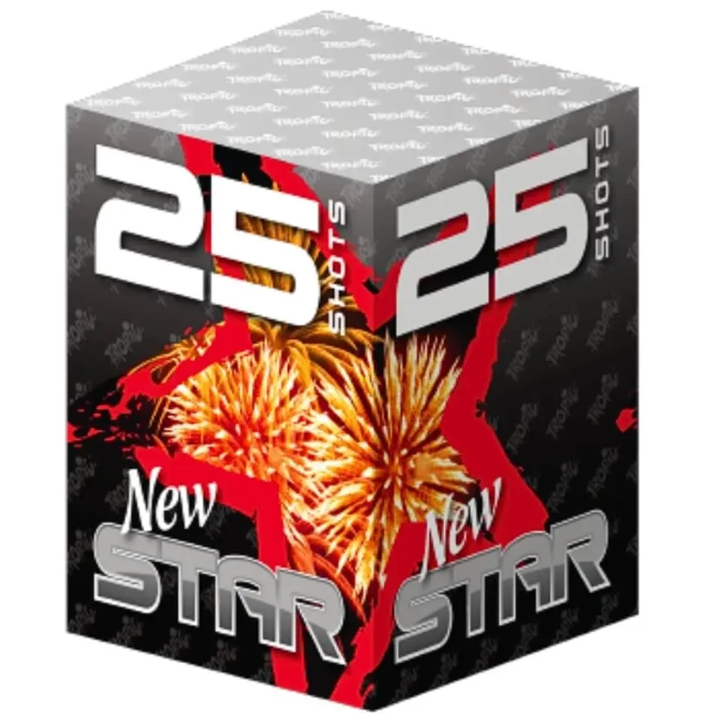 Батарея салютов New star (TB57) от Tropic, 25 залпов, 30 мм