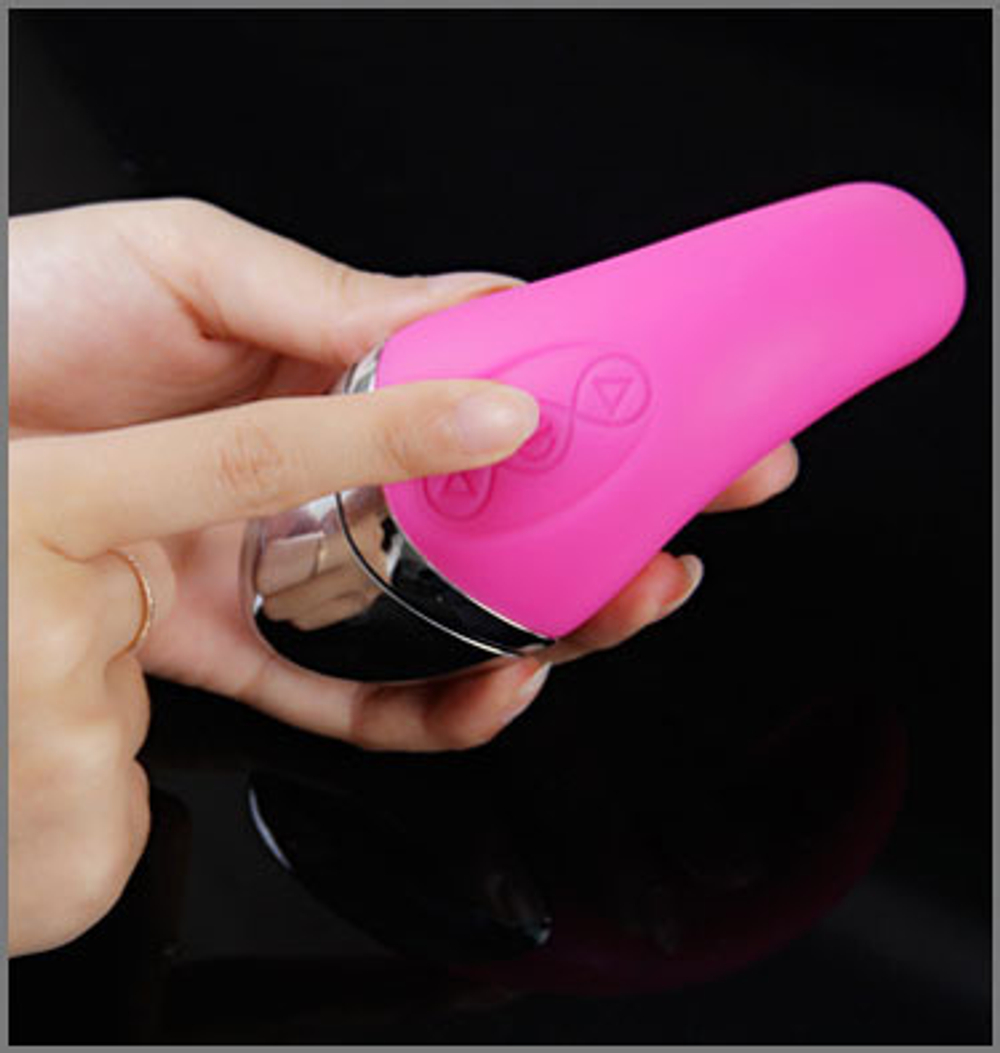 Розовый силиконовый вибромассажер с USB-зарядным устройством, 11 см