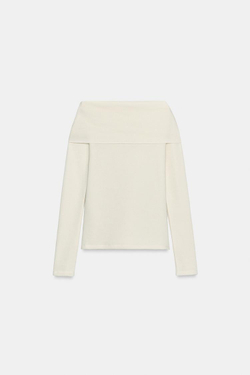 ZARA ТОП ИЗ МЯГКОЙ ТКАНИ С ПРЯЖКОЙ, ЭКРЮ