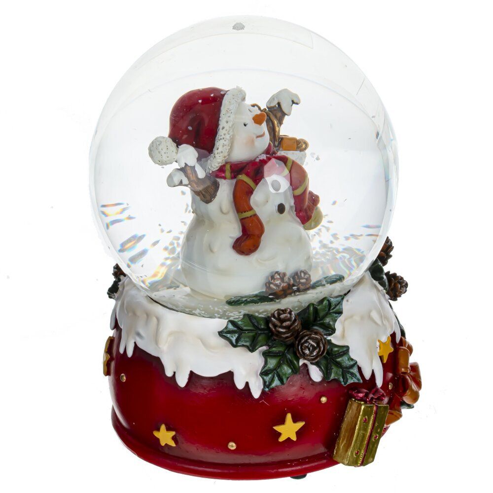 GAEM Фигурка декоративная в стекл. шаре "Снеговик" с музыкой, D 10 см, L10 W10 H14,5 см
