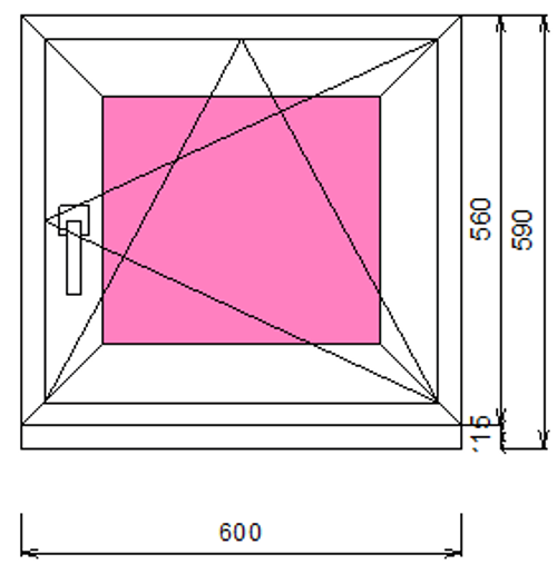 Пластиковое окно 560 х 600 ТермА Эко
