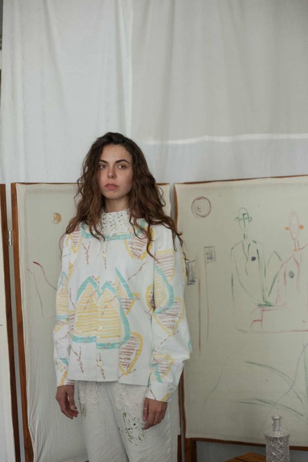 Рубашка Lace Collar Белая - фото 1