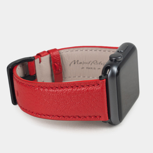 Ремешок для Apple Watch 40/41/42 mm из кожи козы, красного цвета