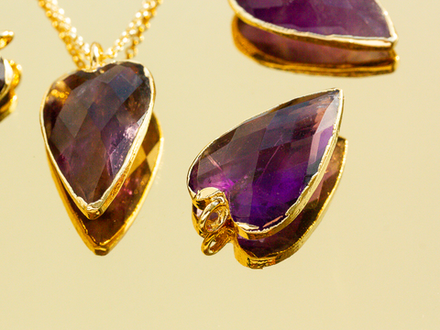 Подвеска "Сердце" в оправе, из аметиста