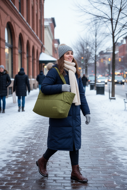 Сумка женская через плечо текстильная зелёная QOZA