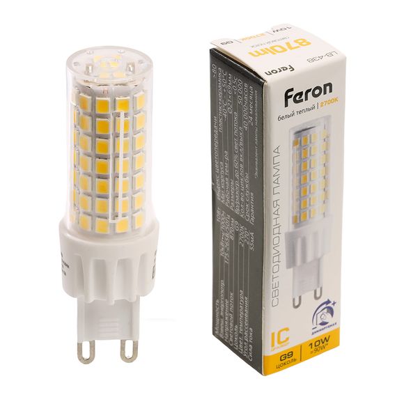 Лампа светодиодная диммируемая Feron LB-438 G9 10W 175-265V 2700K 51741