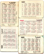 № 145 Набор из 5 переливных (стерео) Календариков . Мультфильмы СССР 1990, 1991, 1992 год.