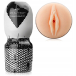 Мастурбатор-вагина в пластиковом футляре Passion Cup (Цвет: черный с белым)