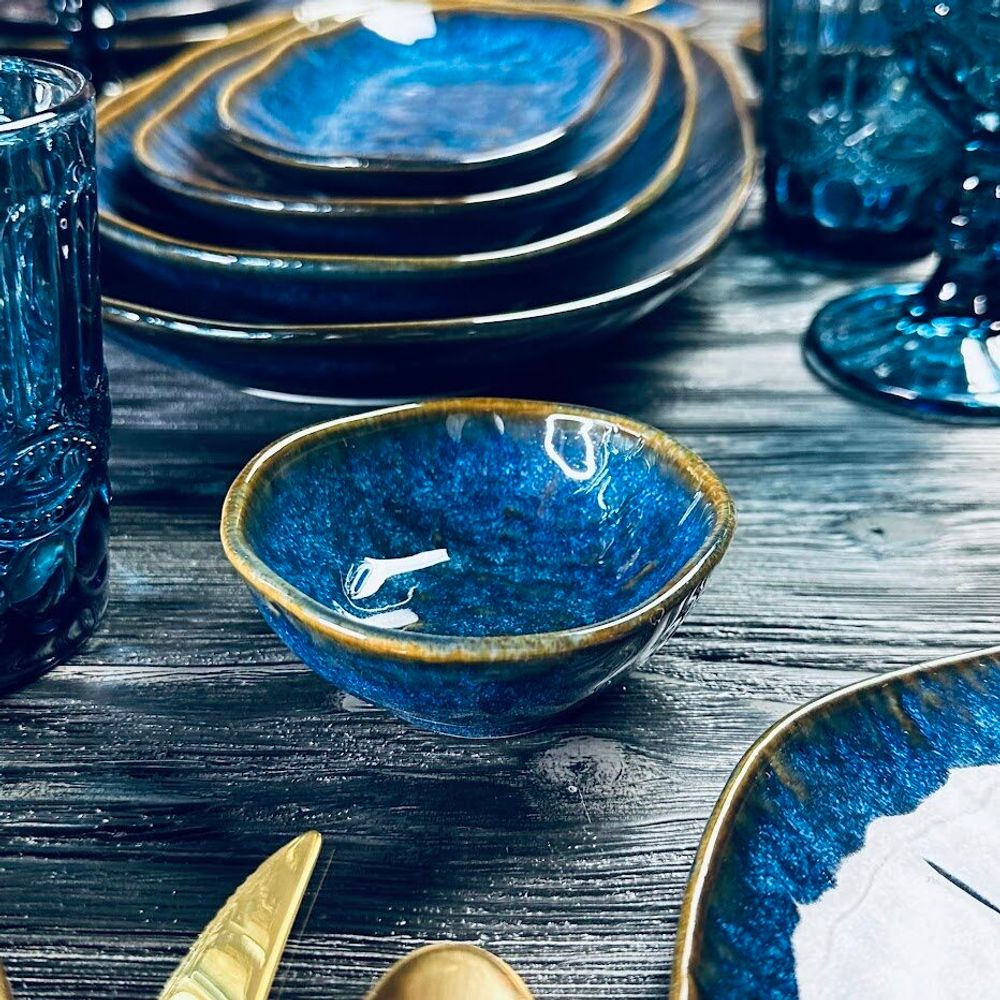 Lenardi 133-306 Набор из 6 глубоких блюдец 9х4см AQUAMARINE в под.уп.(х24)Фарфор