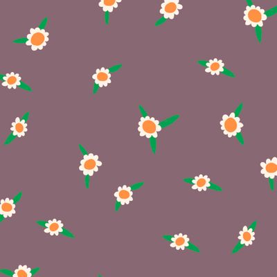 Ромашки на сиреневом. Минималистичный современный дизайн