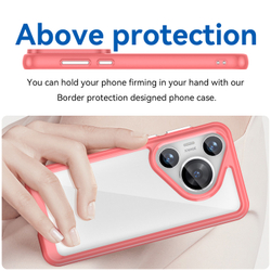 Усиленный чехол для смартфона Huawei Pura 70 Pro и Pura 70 Pro+, мягкие рамками красного цвета