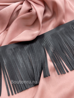Бахрома черная из экокожи