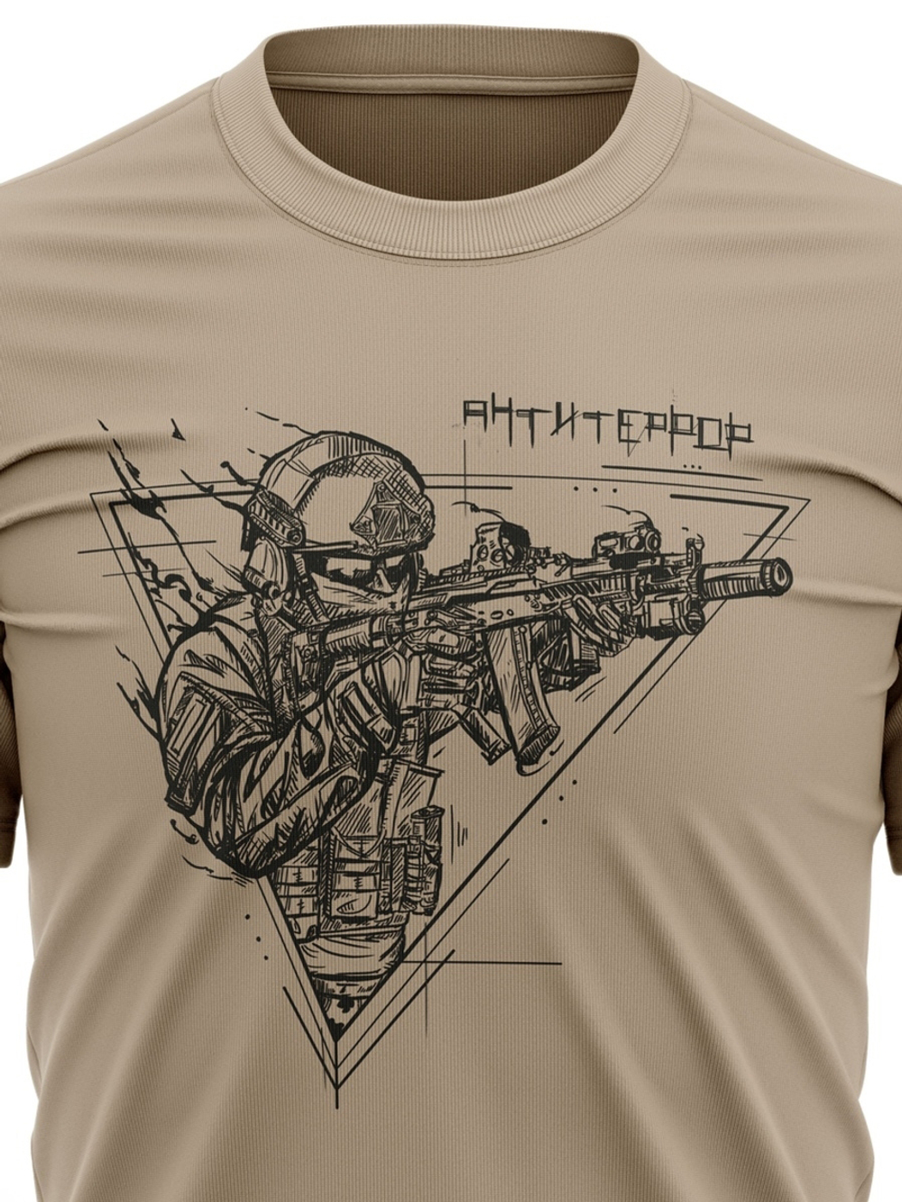 Футболка с принтом Барс «Антитеррор» (Olive Green)