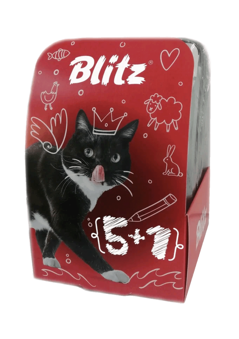 Набор Blitz Sensitive Ассорти 5 + 1 набор влажных кормов для взрослых кошек0,085кг. В комплекте 6 шт