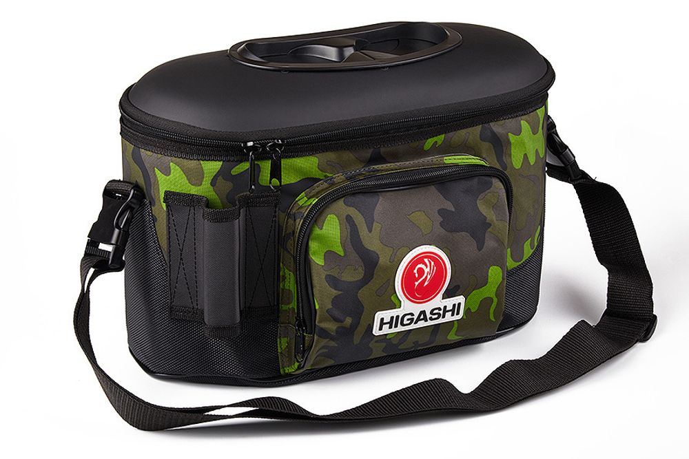 Кан рыболовный HIGASHI Live bait box 7.5L #Green Camo